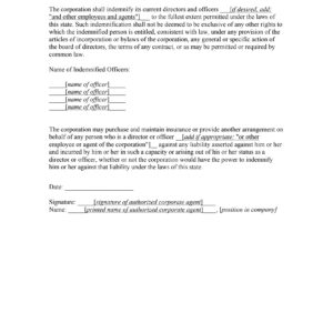 Indemnification and Insurance for Directors and Officers
