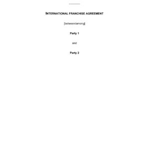 International Franchise Agreement (Cross-Border)