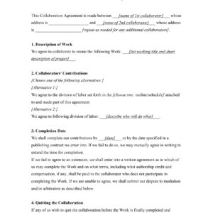 Joint Collaboration Agreement