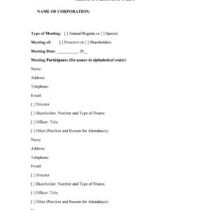 Meeting Participant List