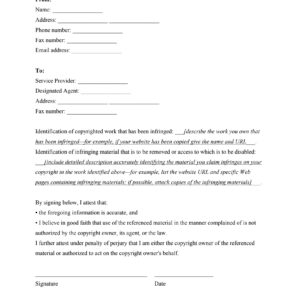 Notice of Claimed Copyright Infringement