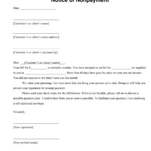 Notice of Nonpayment