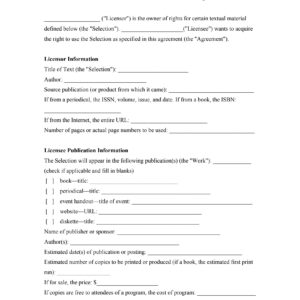 Permission to Use Textual Material Agreement