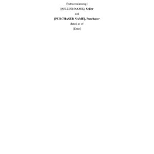 Purchase and Sale Agreement — Commercial Real Estate, Vacant Land